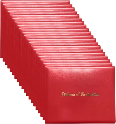 Miniatura 17 de Happy Secret Soporte para diploma impreso para certificado de 8.5 x 11 pulgadas, cubierta de graduación con piel lisa, color rojo, paquete de 1