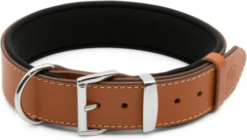Miniatura 13 de Collar de perro de cuero curtido vegetal para perros grandes, collares de perro resistentes y de diseño de lujo