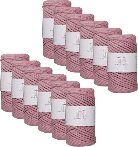 Miniatura 96 de Makromecity, Cordón de algodón para macramé de 1/8 pulgadas x 100 yardas (300 pies) Hilo de algodón verde crepé de 3 mm de un solo hilo para arte
