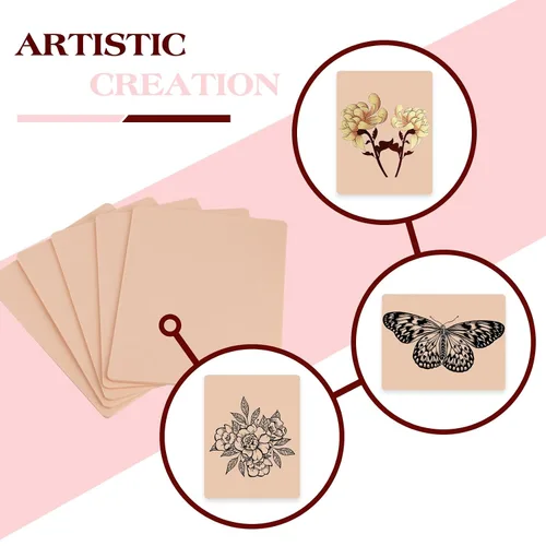 Miniatura 6 de 5 piezas de piel falsa de 0.118 pulgadas - Piel de tatuaje de doble cara para practicar tatuajes, piel falsa para principiantes y artistas