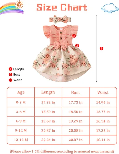 Miniatura 6 de Vestido de niña recién nacida, floral, manga con volantes, casual, vestido de playa, vestido de princesa con falda de princesa, vestidos de verano