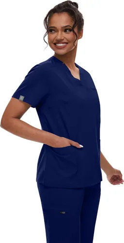 Miniatura 2 de niaahinn Conjunto de uniforme médico para mujer con cuello en V clásico y pantalones deportivos de yoga, uniforme médico de enfermería