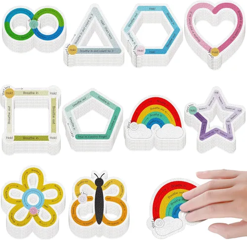 Miniatura 20 de Crtiin 80 calcomanías sensoriales para ansiedad, táctiles, ásperas, para la salud mental, autismo, TDAH, atención plena, para aliviar el estrés