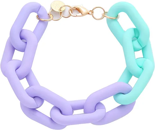 Coloridas pulseras de eslabones gruesos de verano a la moda, minimalista, arcoíris, color caramelo, resina, pulsera de cadena de clip de acrílico