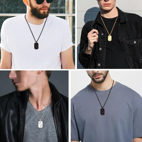 Miniatura 2 de Fervia Graduation Gifts - Baseball Initial Necklace for Men Dog Tag Stainless Steel Letter Pendant Sport Baseball Athletes Jewelry Christmas