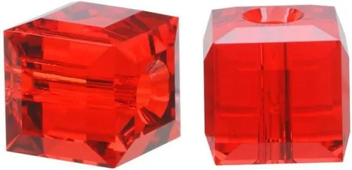 Miniatura 12 de 50 piezas Adabele cuentas austriacas de 6 mm de cristal facetado en cubo amatista sueltas, compatibles con cristales Swarovski Preciosa 5601 SSC611