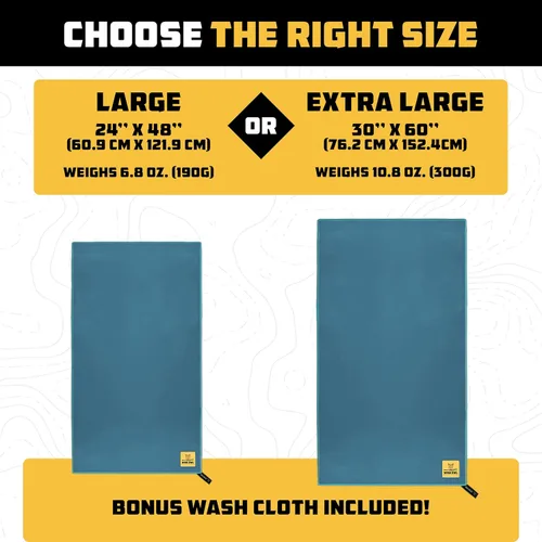 Miniatura 3 de Wise Owl Outfitters Microfiber Camping Towel - Quick Dry Towel for Travel, Backpacking, Hiking, Beach, Gym & Yoga - Compact, Fast Drying &