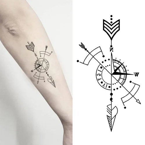 Miniatura 11 de 2 hojas de tatuajes temporales pequeños pequeños para mujeres y hombres, manos, cuello, muñeca y cara, lindas calcomanías de tatuaje de dibujos