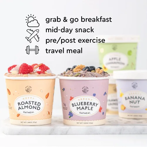 Miniatura 6 de Mylk Labs - Tazas de avena con proteína de almendras tostadas, grano entero, bajo en azúcar, alto contenido de fibra con bajo en sodio, rápido