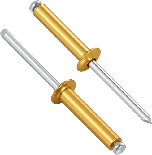 Miniatura 25 de Wensilon (80 piezas) Juego de remaches ciegos profesionales negros de aluminio, juego de agarre de aluminio y mandril de acero