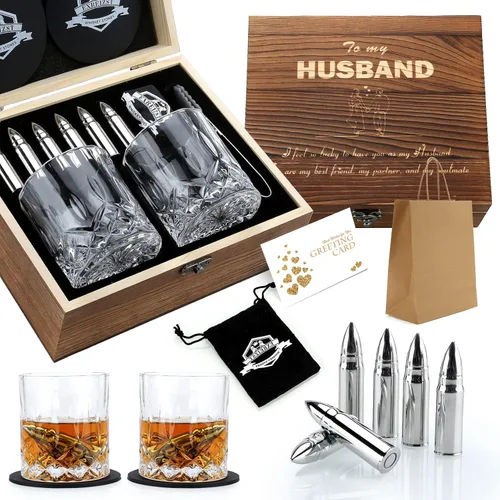 Regalos de whisky para hombres y esposos, regalos de aniversario de boda para él, ideas de regalo de cumpleaños de parte de la esposa, juego de