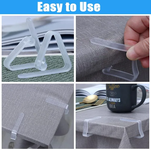 Miniatura 8 de 16 piezas de clips de mantel de plástico transparente, clips de mantel transparentes, clips de plástico para sujetar manteles, soporte para manteles