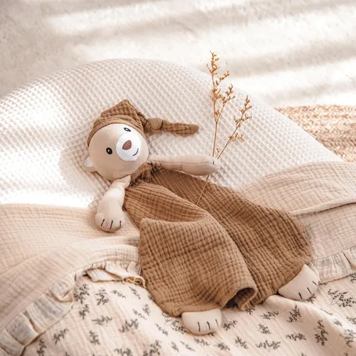 Miniatura 6 de lulumoon Manta de seguridad de oso para bebés: muselina agradable para la piel, ideal para viajes y guarderías, regalo para recién nacidos para baby