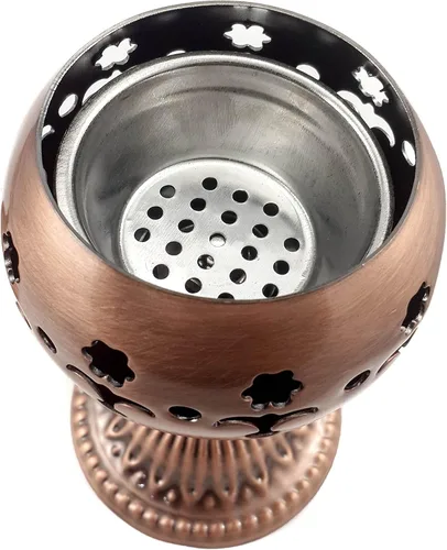 Miniatura 4 de Nazareth Store Quemador de incienso de latón pulido con carbón, soporte para incienso de iglesia cristiana, conos de incienso, cruz de 7.9 pulgadas