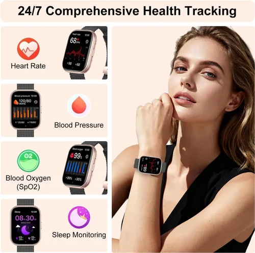 Miniatura 3 de Relojes inteligentes para mujeres y hombres, reloj inteligente con pantalla HD de 1.75 pulgadas, contestar/hacer llamadas para Android iOS
