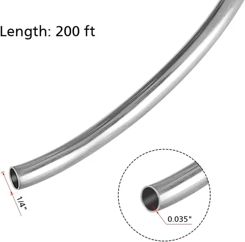 Miniatura 2 de Tubería en espiral inconsútil del acero inoxidable 316/316L 1/4" OD × 0.035" pared x 200 pies de longitud recocido brillante 5100 psi ASTM A269