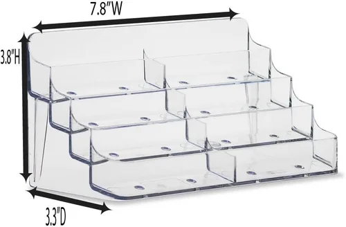 Miniatura 6 de Soporte de escritorio para tarjetas de presentación de bolsillo en acrílico transparente con 8 espacios Source One (BC-8P).