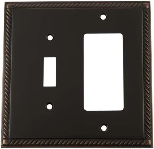 Miniatura 26 de Nostalgic Cubierta de placa de interruptor de salida eléctrica roseta de cuerda de almacén Latón pulido