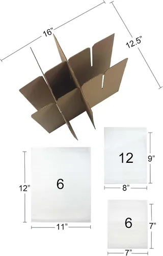 Miniatura 2 de Uboxes Kit divisor de celdas de plato: compartimentos de caja y bolsas de espuma (DISHSAVOR024)