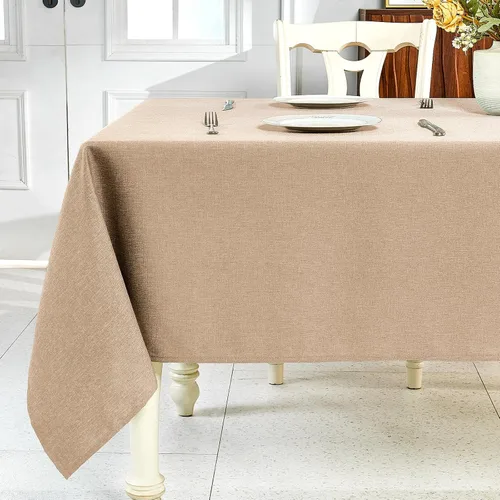 Miniatura 23 de IVAPUPU Mantel de Lino Texturizado para Mesa Rectangular - Mantel de Tela Impermeable Rectangular Sin Arrugas Limpiable Cubierta de Comedor