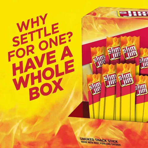 Miniatura 5 de Slim Jim - Palitos de carne ahumada, sabor original, 2g de proteína por palito, tamaño botana, 0.44 oz. (100 unidades)