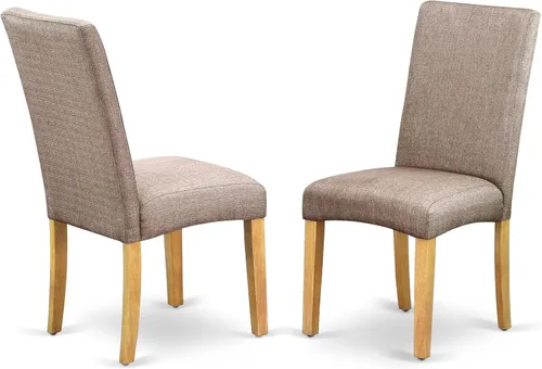 Miniatura 4 de East West Furniture AMDR3-OAK-16 - Juego de mesa de comedor de 3 piezas contiene una mesa de cocina redonda con pedestal y 2 sillas de comedor