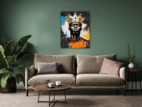 Miniatura 58 de Arte de pared afroamericano, decoración de rey y reina bailarín negro para sala de estar, arte de pareja de amor negro para dormitorio, lienzo