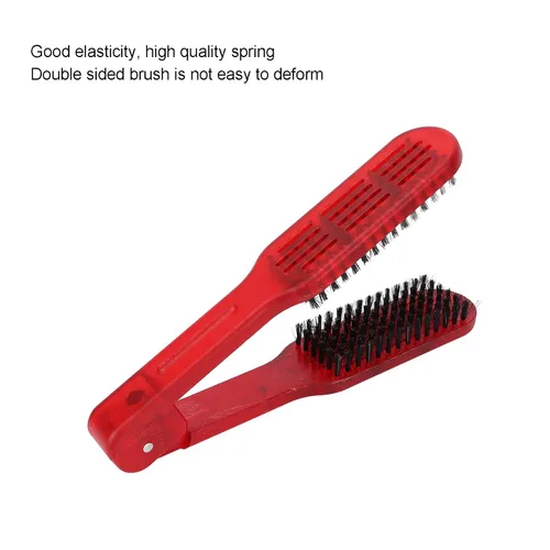 Miniatura 5 de Pinza para alisar el cabello, peine de doble cara para peinar el cabello rizado y ondulado, herramienta alisadora con cepillos dobles