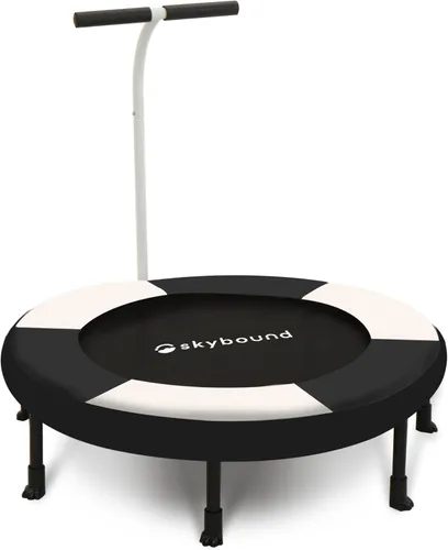 Miniatura 11 de SkyBound Trampolín interior de 36 pulgadas para niños – Trampolín interior para niños con mango – Trampolín para niños pequeños con tubo de acero