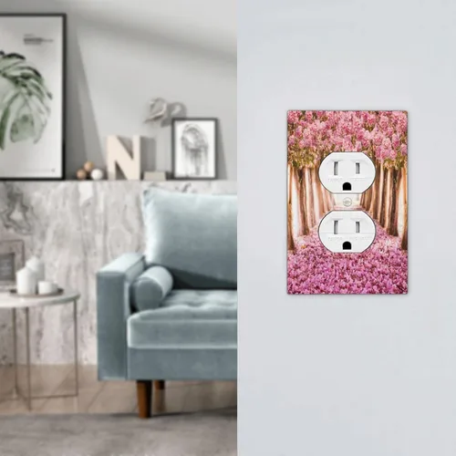 Miniatura 4 de Romántico Árbol de Cerezo Rosa con Flores Bosque Naturaleza Placa de Pared de Interruptor de Receptáculo Dúplex de 1 Vía Jumbo Cubiertas de Toma