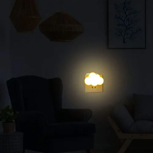 Miniatura 3 de AUSAYE Paquete de 2 luces LED de noche enchufables, luz nocturna de nube, mini luces nocturnas bonitas para adultos y niños Base amarilla