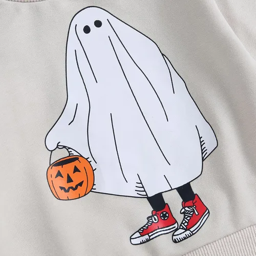 Miniatura 107 de Adobabirl Conjunto de sudadera y pantalones de Halloween para bebé, sudadera y pantalones con parche de calabaza para Halloween, otoño, ropa de bebé