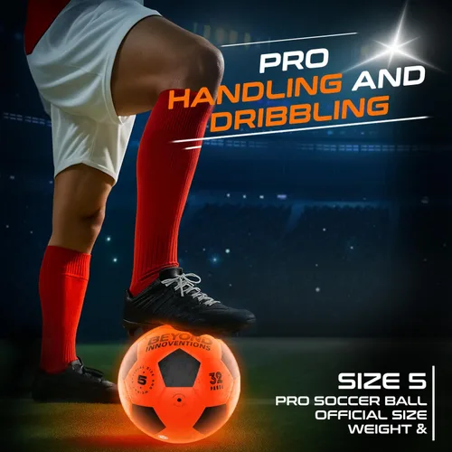 Miniatura 5 de Balón de fútbol iluminado, regalos de fútbol para niños y niñas de 8 a 15 años de edad, que brilla en la oscuridad, talla 5 Ideas geniales