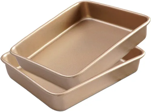 Miniatura 9 de Paquete de 2 bandejas para hornear de 11 pulgadas, bandeja para hornear de tamaño profundo antiadherente, bandeja para galletas, brownies, pasteles
