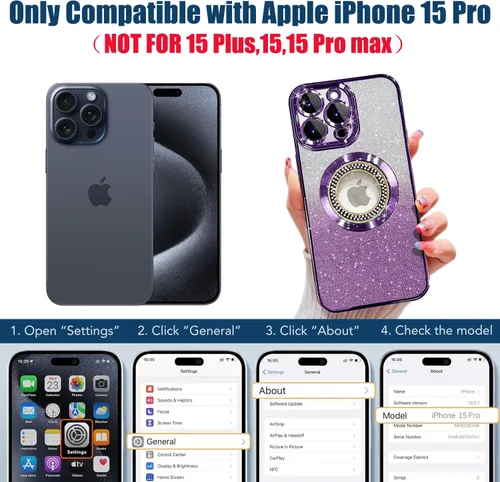 Miniatura 285 de Misscase Funda magnética con purpurina para iPhone 11 compatible con MagSafe, protección completa, delgada, a prueba de golpes, antiarañazos