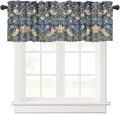 Miniatura 31 de William Morris - Cenefa de cocina, diseño retro de ladrones de fresas, estampado floral, para cocina, sala de estar, baño, cafetería, decoración