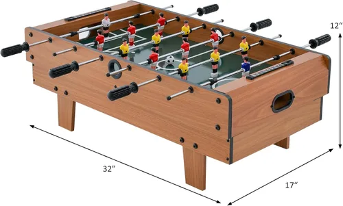Miniatura 6 de Giantex Mesa de juego combinada 4 en 1, con fútbol, hockey, billar, tenis de mesa, perfecta para sala de juegos, noche familiar, futbolín de madera
