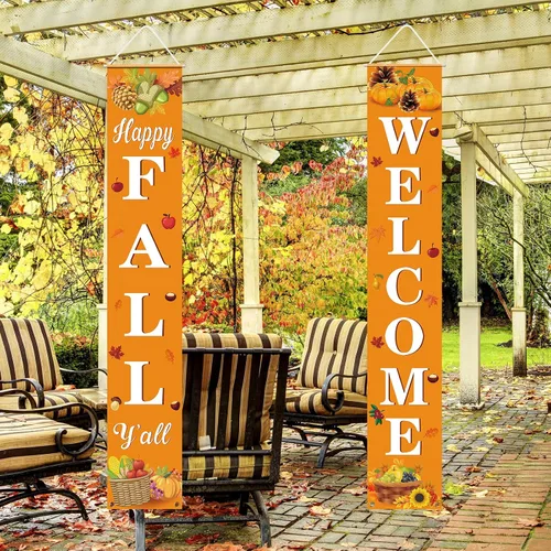 Miniatura 5 de Decoración de otoño para el hogar, feliz otoño, cartel colgante de bienvenida para porche, cosecha de otoño, decoraciones de Acción de Gracias