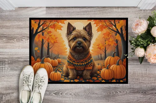 Miniatura 2 de Caroline's Treasures DAC1031MAT - Tapete de otoño Cairn Terrier de 18 x 27 pulgadas, para interiores y exteriores, para entrada, antideslizante