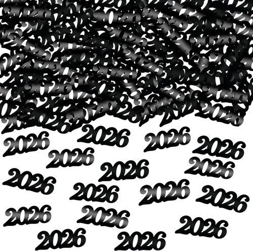 KatchOn, Confeti de graduación negro brillante 2026 – Paquete de 500 | Confeti de graduación 2026 decoraciones de graduación 2026 | Decoraciones de