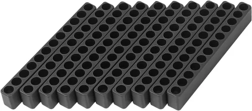 Toolcool 10 piezas con 12 agujeros hexagonales para cabezales de desarmador, Estuche de plástico para almacenar cabezales de desarmador