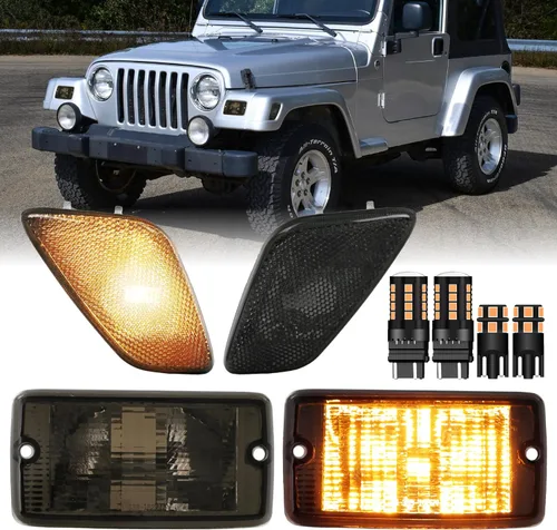 Miniatura 10 de USR 97-06 Wrangler TJ Faros LED de proyector redondos de 7" Pulgadas H6024 con carcasa negra 6024 Haz alto/bajo, faro sellado H6014 (Par) Compatible