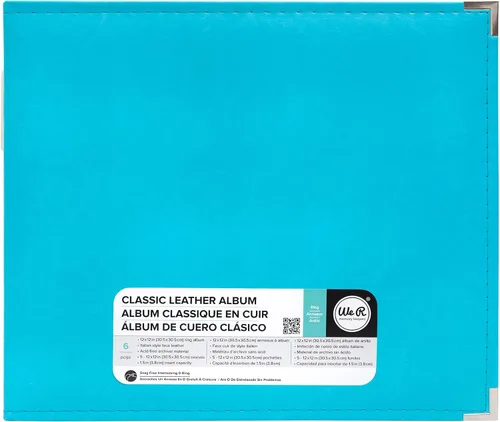 Miniatura 2 de We R Memory Keepers Álbum de fotos de 12x12 Aqua, Protege recuerdos y fotos, Piel sintética suave y libre de ácidos, Etiqueta decorativa elegante