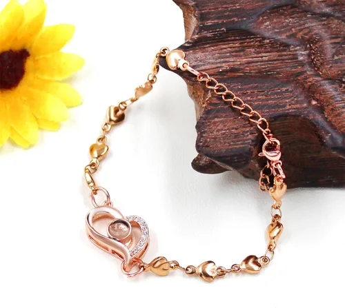 Miniatura 8 de Pulsera de cadena de corazón personalizada con texto en inglés "I Love You in 100 Language", regalos para mamá, esposa, novia