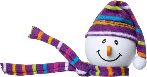 Sombrero y bufanda de invierno púrpura muñeco de nieve para antena de automóvil/colgante de espejo, bonito accesorio para tablero (se adapta a