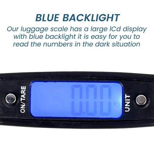 Miniatura 4 de Paquete de 3 básculas de equipaje, báscula de equipaje de 110.2 lbs110 libras con retroiluminación de pantalla LCD, correa de hebilla portátil