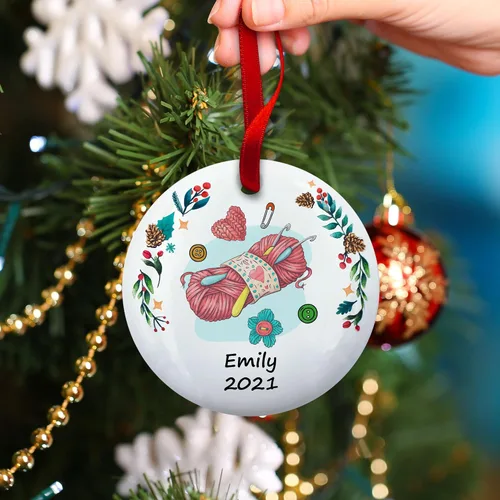Miniatura 3 de Adorno de Navidad personalizado de ganchillo, adorno de ganchillo