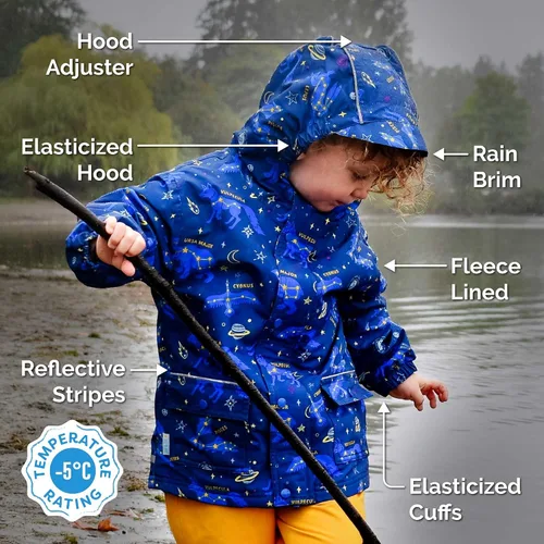 Miniatura 6 de JAN & JUL Chaqueta impermeable acogedora para niños con forro polar