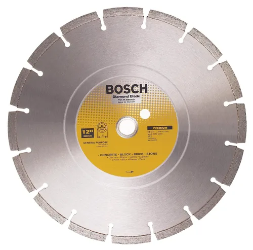 Miniatura 15 de BOSCH DB1241S Hoja de diamante de borde segmentado estándar de 12 pulgadas con eje de 1 pulgada para aplicaciones universales de corte tosco