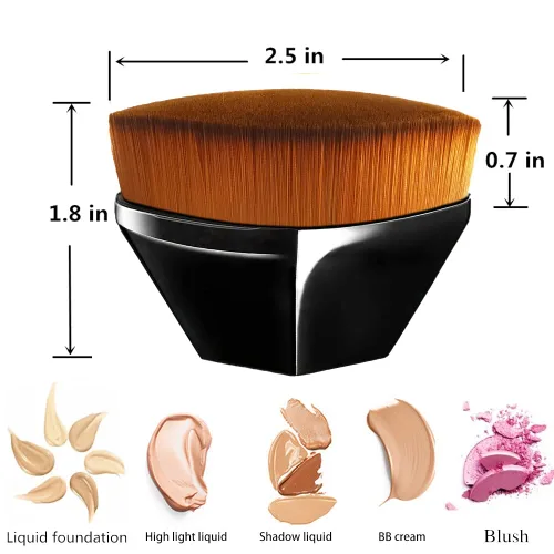 Miniatura 8 de Brocha de maquillaje Kabuki autobronceadora extra grande de 2.953 in, paquete de 2 para drenaje linfático, cepillo para base de polvo líquido